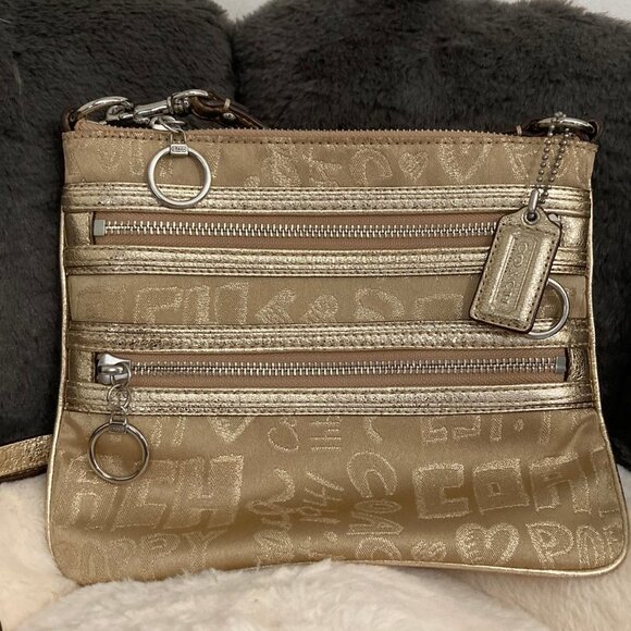 Coach Poppy Gold Crossbody Bag - Picture 1 of 8